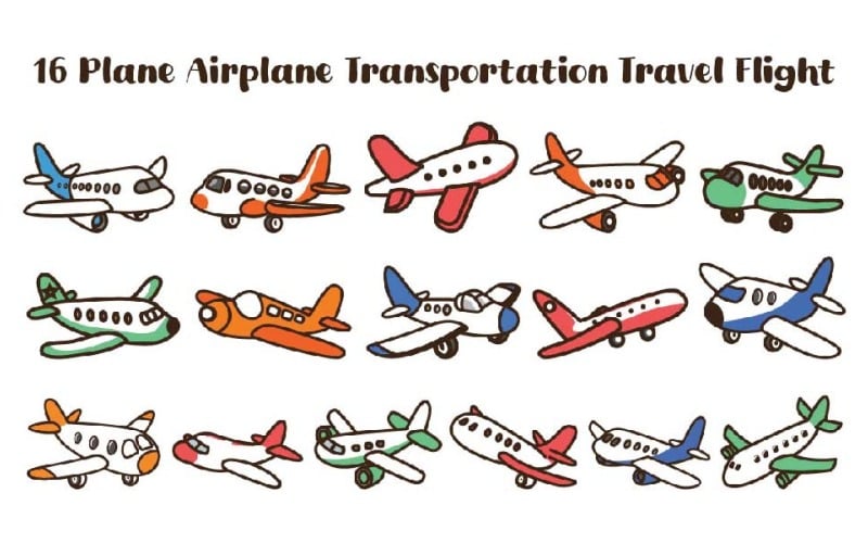 16 Flugzeug Transport Reisen Flug