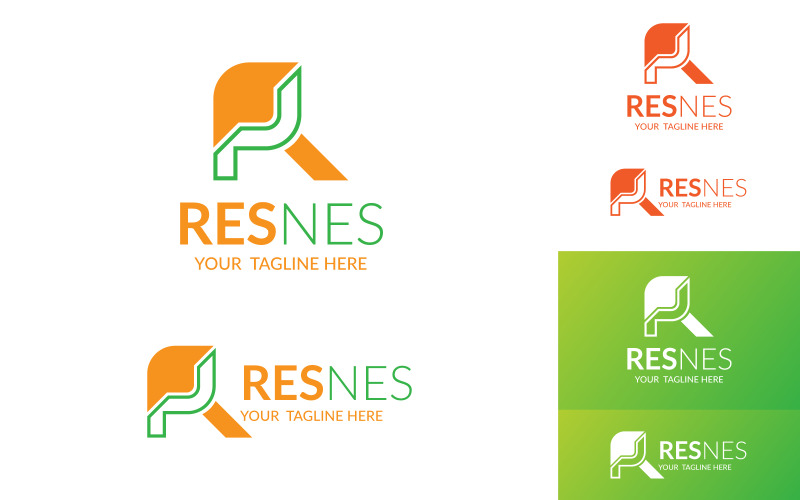 Modello di logo creativo con lettera R V2