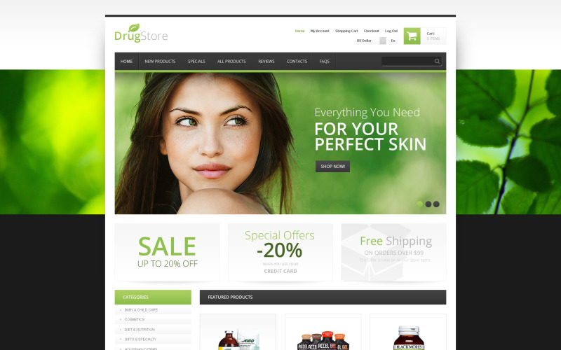 аптека zencart шаблон