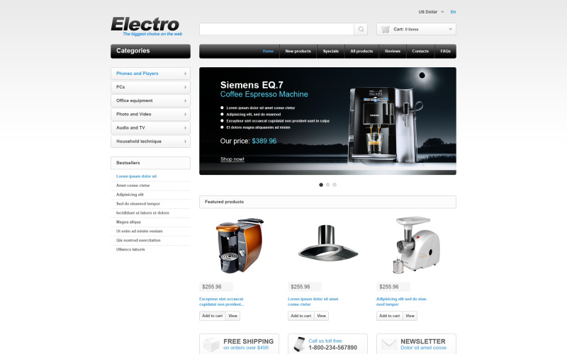 шаблон electro store zencart