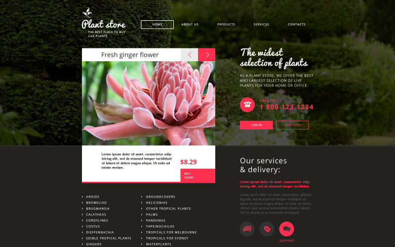 Flower Shop Responsive webbplatsmall