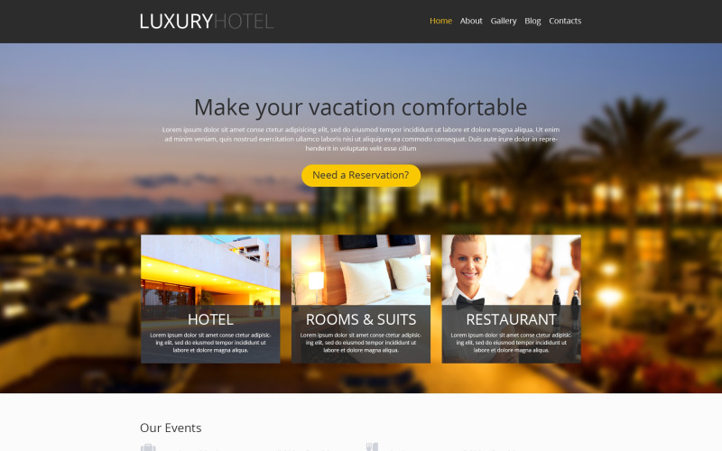 Modernt WordPress-tema för hotellföretag