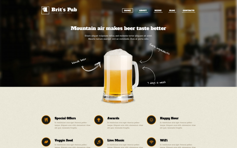 WordPress motiv Beer Pub