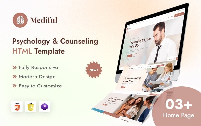 Mediful – Modèle de site web Bootstrap HTML5 pour le conseil en psychologie et hypnose