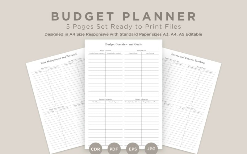 Budgetplanungsseiten-Set V-16