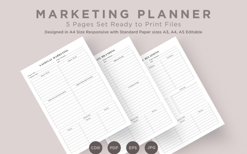 Marketingplanningpagina's Set V-04