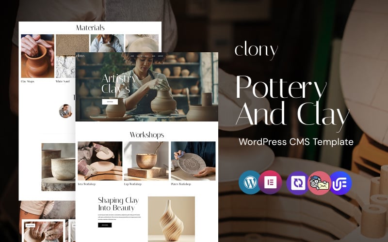 Clony - Keramiek en aardewerk WordPress Elementor-thema