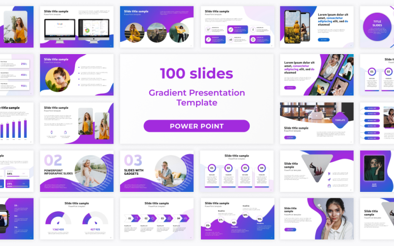 Modelo de apresentação de PowerPoint de gradiente