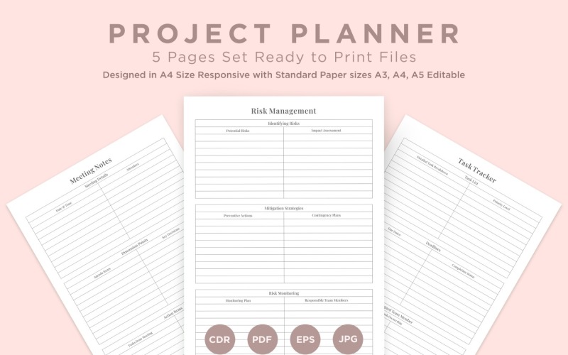 Pagine di pianificazione del progetto Set V-02