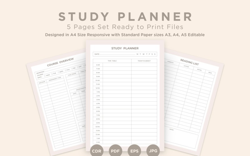 Studienplanungsseiten-Set V-01