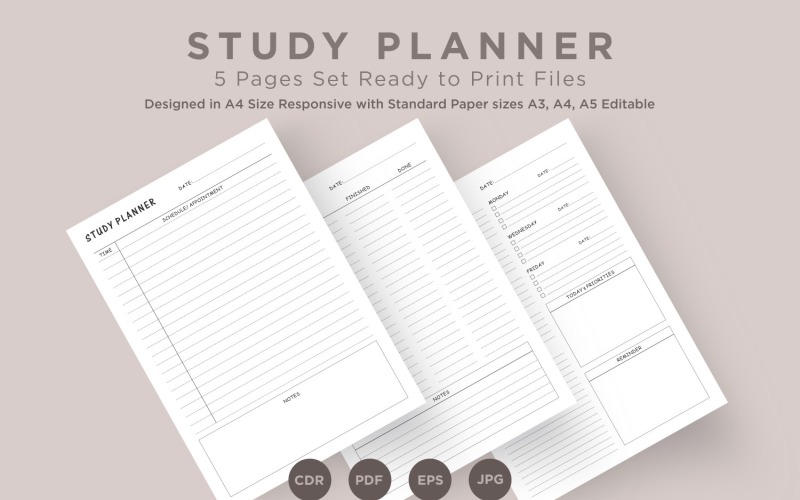 Studienplanungsseiten-Set V-09