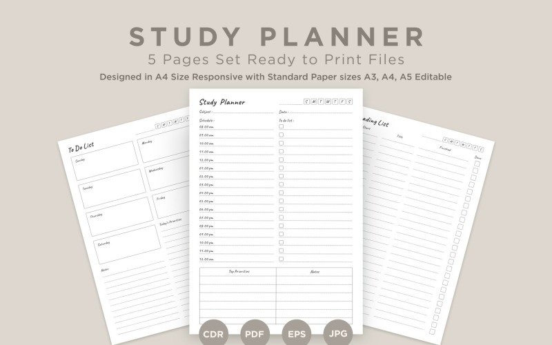 Studienplanungsseiten-Set V-16