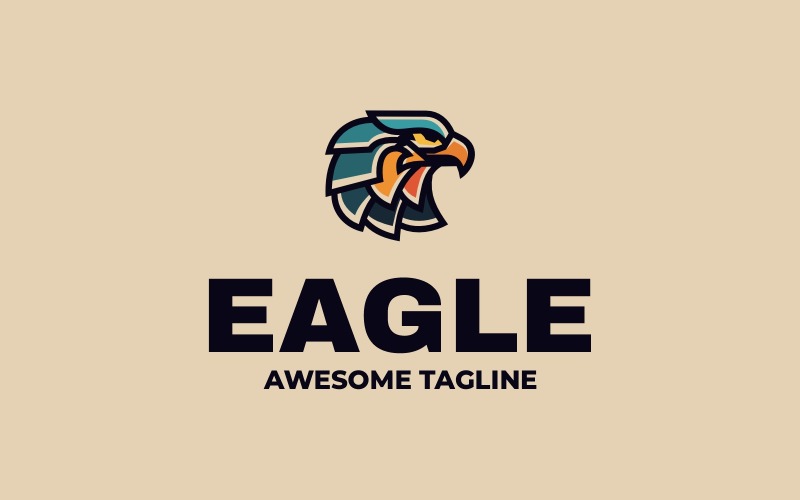 Logo mascotte semplice aquila 78