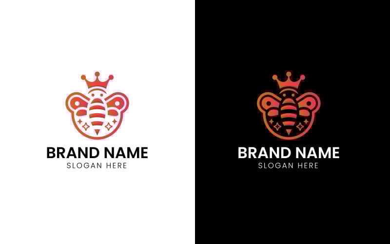 Honey bee queen logo-12-542