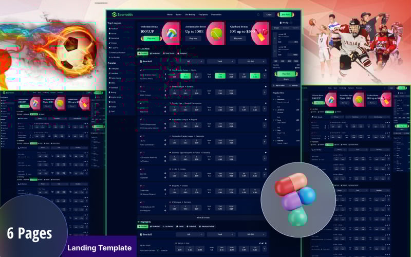 Sportodds - Sports Betting Figma Landing Template