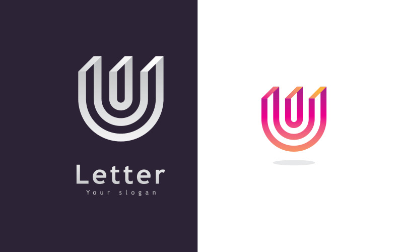 Design e modello del logo U. Iniziali dell'icona U creativa basate su lettere in vettore.11