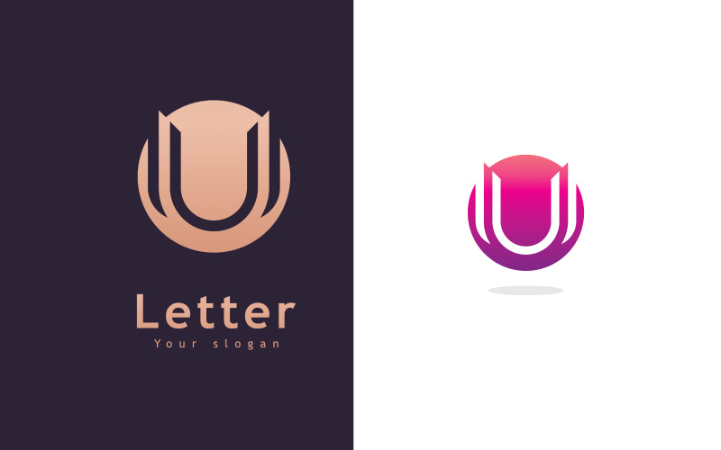 Design e modello del logo U. Iniziali dell'icona U creativa basate su lettere in vettore.12