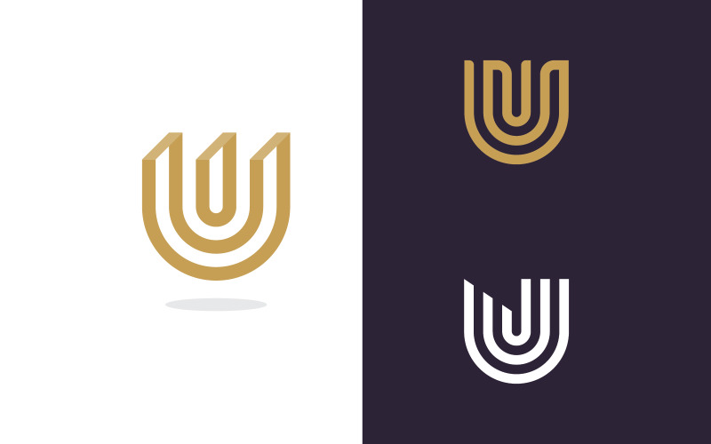Design e modello del logo U. Iniziali dell'icona U creativa basate su lettere in vettore.15