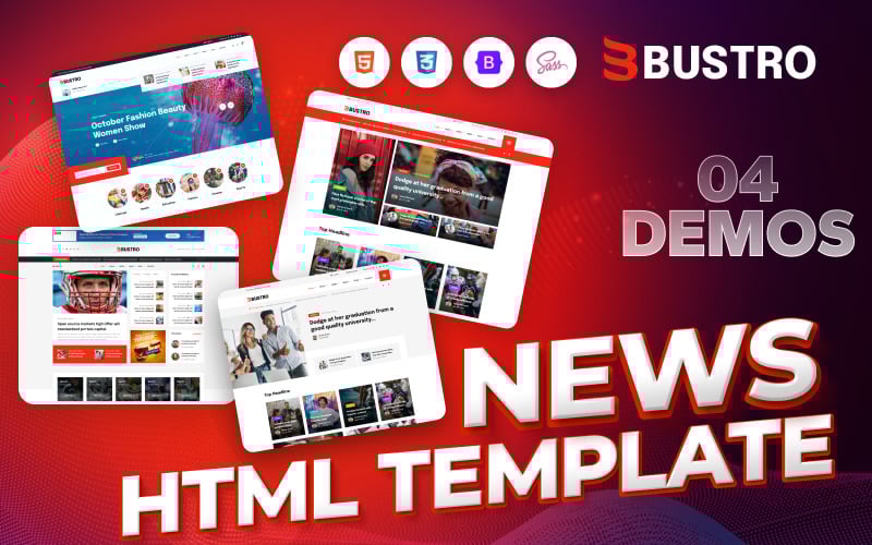 Bustro - Nieuws & Magazine HTML-sjabloon