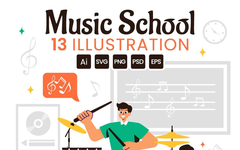 13 Ilustração de Escola de Música
