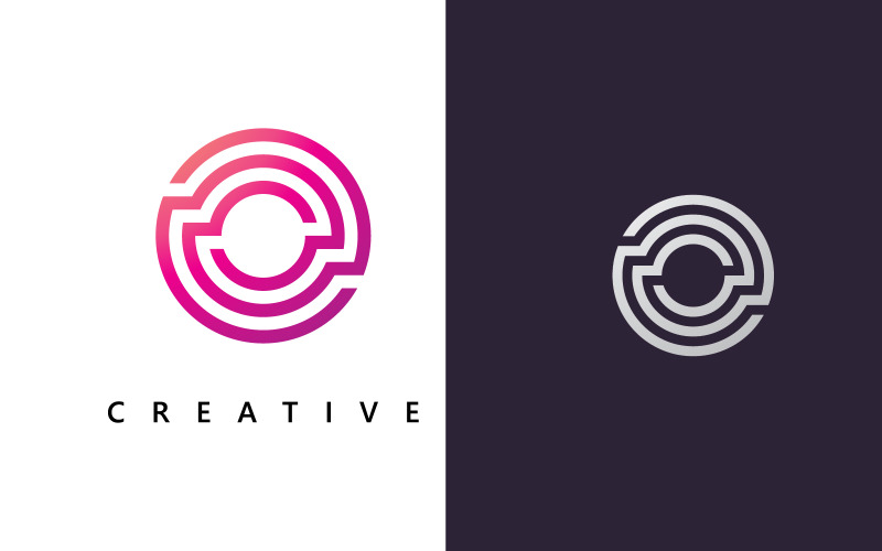 Modello vettoriale del logo della lettera O, logo Creative Circle, design del logo iniziale della lettera 11