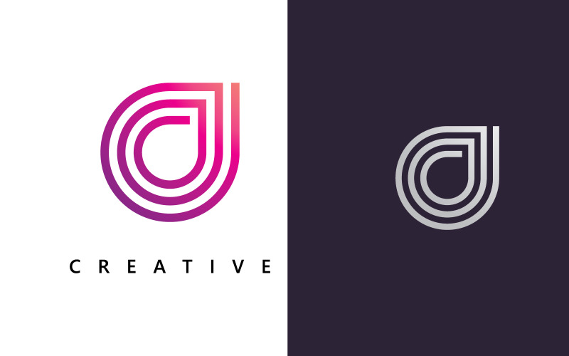 Modello vettoriale del logo della lettera O, logo Creative Circle, design del logo iniziale della lettera 9