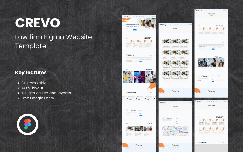 Crevo - Creatief bureau Figma Website Template Kit