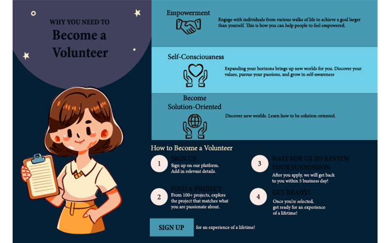 Giornata internazionale del volontariato disegnata a mano