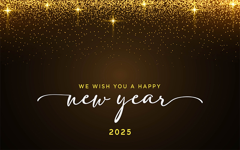 Gott nytt år 2025 med glitter