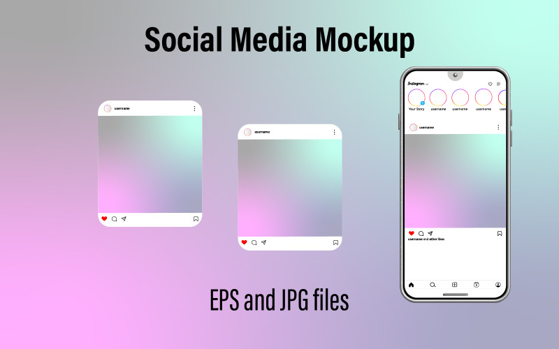 Instagram carousel or slide pages vector mockup