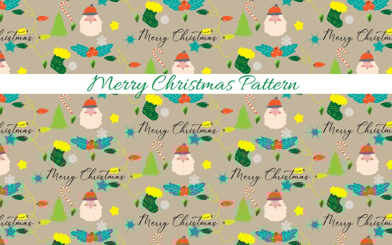 Merry Christmas mönster med juldekoration element