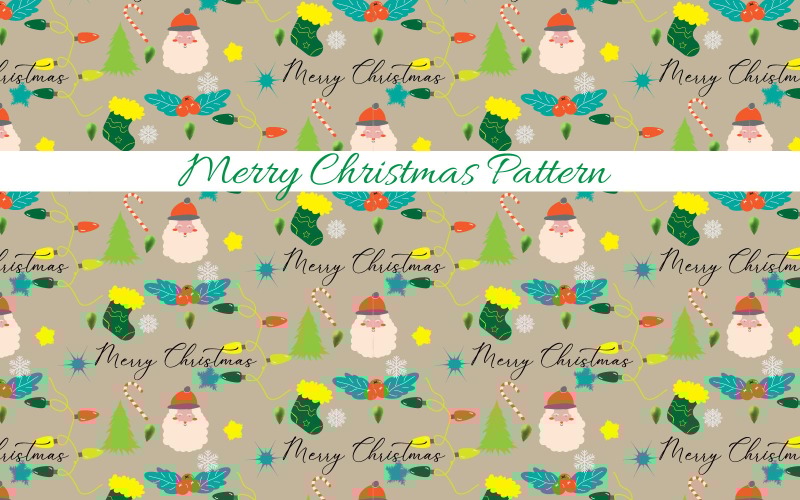 Merry Christmas patterns with christmas decoration elements