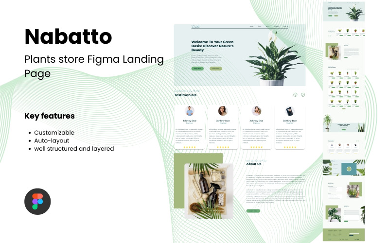 Nabatto – Plants Store Figma Landing Page
