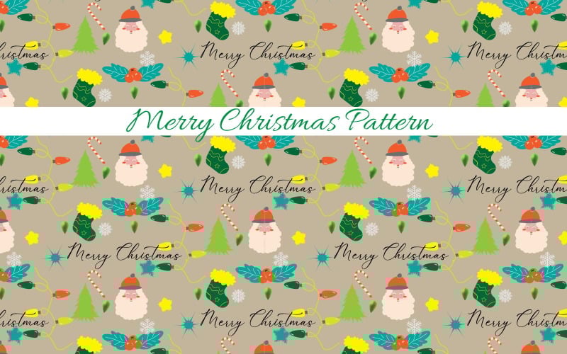 Padrões de Natal alegres com elementos de decoração de Natal