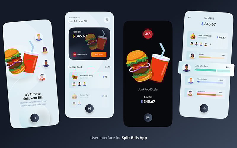 User Interface for Split Bill Mobile Application