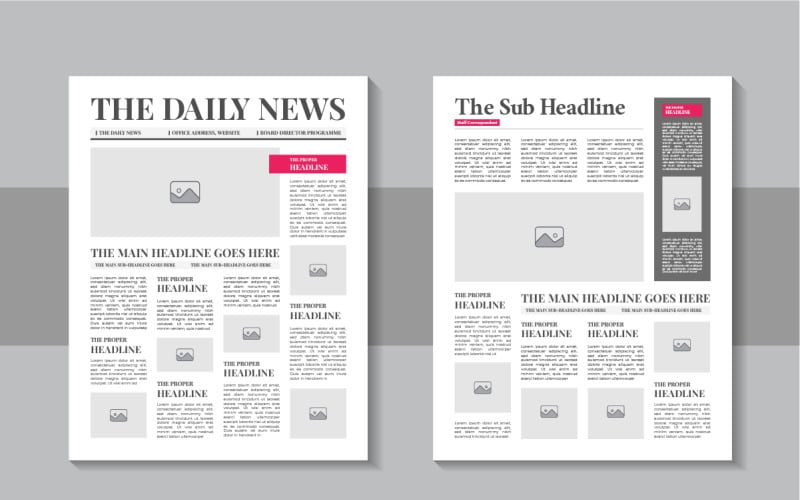 Das Layout-Design der täglichen Nachrichten, druckfertiges Design-Layout der Vintage-Zeitung