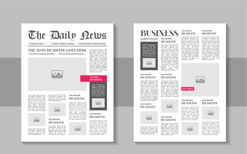 Het dagelijkse nieuws lay-out ontwerp, Print klaar vintage kranten ontwerp sjabloon
