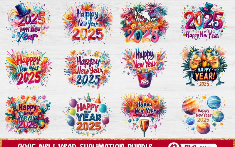 Pacote de sublimação de ano novo de 2025