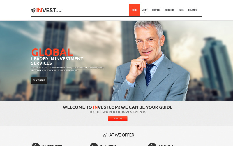 Investeringsföretagets responsiva WordPress-tema