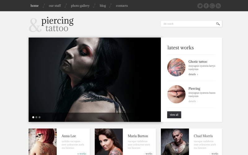 Tema WordPress do salão de beleza da tatuagem