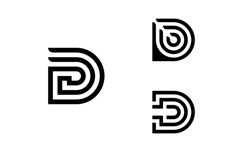 D Logo-ontwerp en sjabloon. Creatieve D-pictogram initialen op basis van letters 16