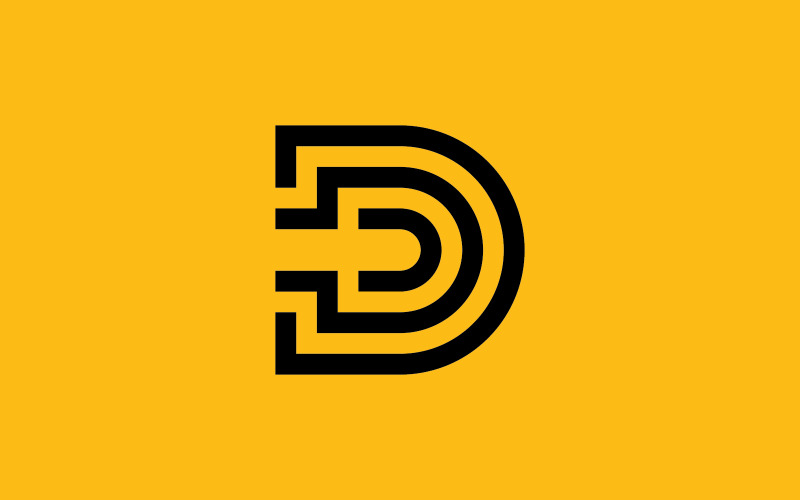 D Logotypdesign och mall. Creative D-ikoninitialer baserade Bokstäver 1
