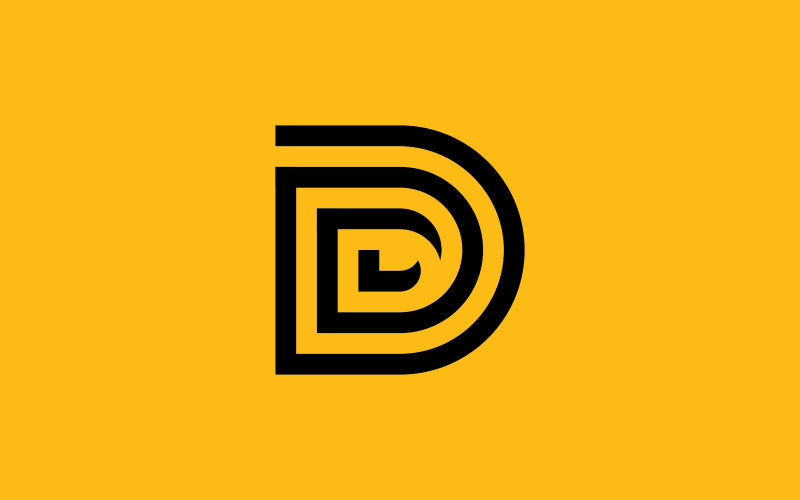 D Logotypdesign och mall. Creative D-ikoninitialer baserade Bokstäver 4