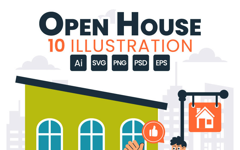 10 Nytt hem öppet hus Illustration