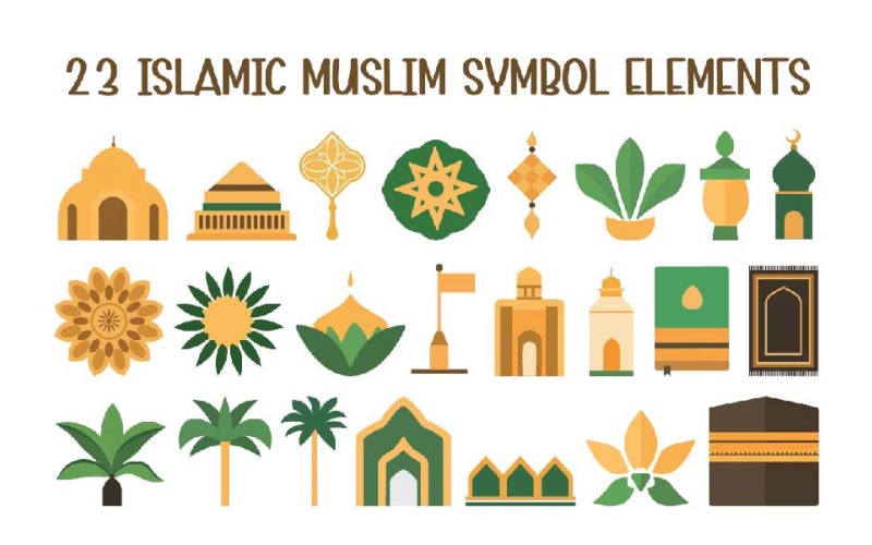 23 Islamic Symbol Elements