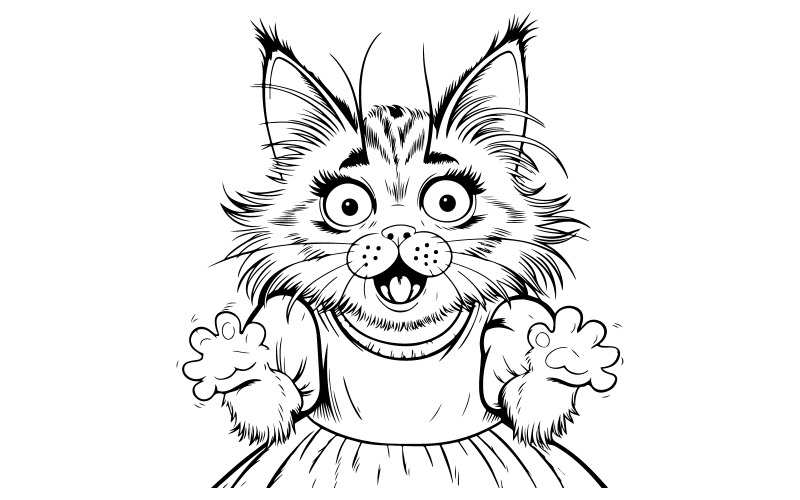 Una ilustración de un gato estilo cuento de hadas.