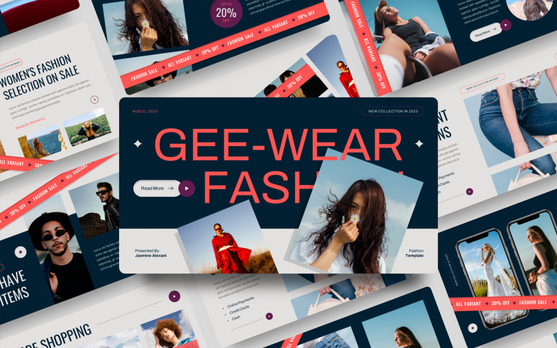Geewear - Szablon PowerPoint Wyprzedaż Mody