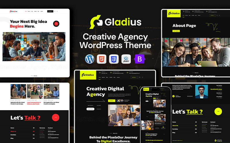 Gladius - Thème WordPress pour agence créative et conseil aux entreprises