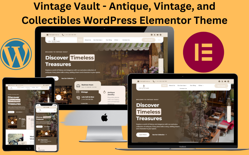 Vintage Vault - тема WordPress Elementor «Антиквариат, винтаж и предметы коллекционирования»