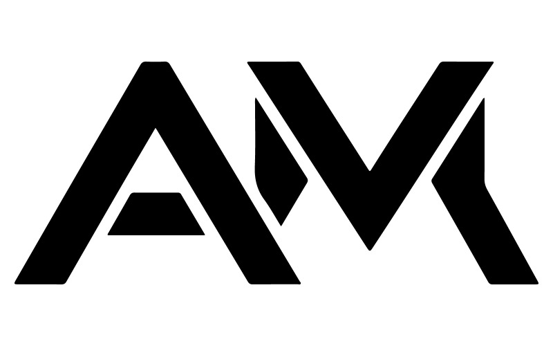 Een logo-ontwerp met de letters 'AM'